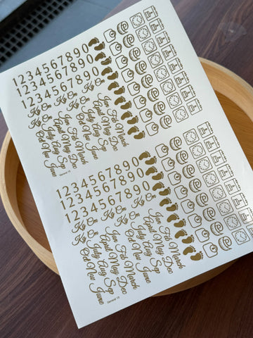 Gold Foil Sticker Sheet G43