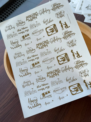 Gold Foil Sticker Sheet G52