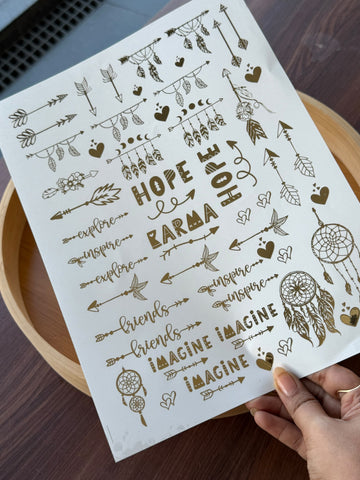 Gold Foil Sticker Sheet G47