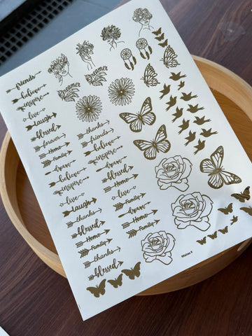 Gold Foil Sticker Sheet G39