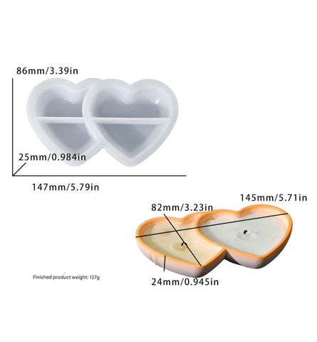 Double Heart Bowl Mold