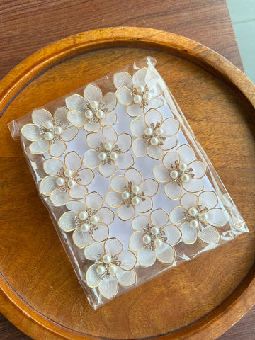 Designer Pearl Flower White