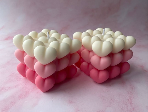 Heart Bubble Candle Mold