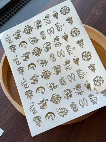 Gold Foil Sticker sheet G12