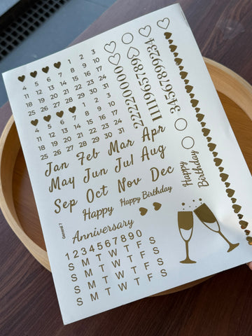 Gold Foil Sticker Sheet G48