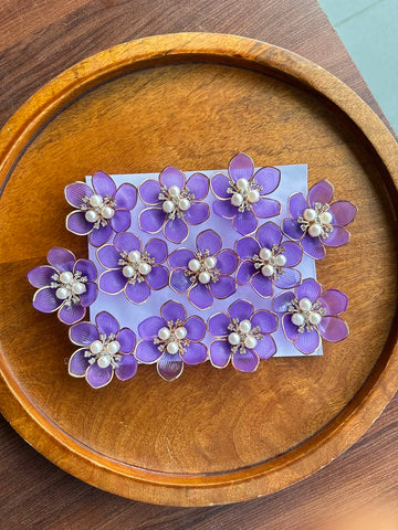 Designer Pearl Flower Purple