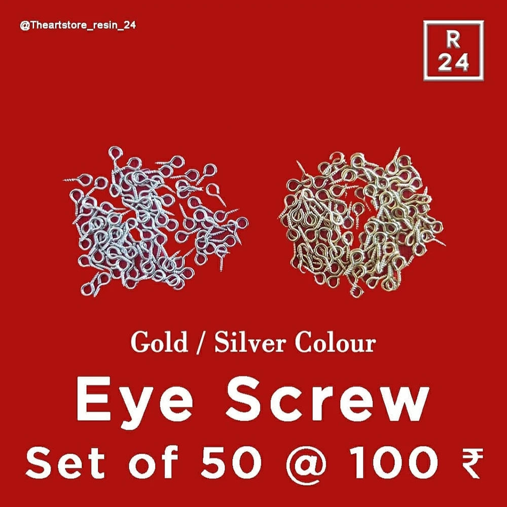 Eye screw set of 50 gold silver - Resin24
