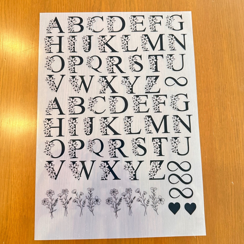A4 Insert Sheet - Floral Alphabet Sheet