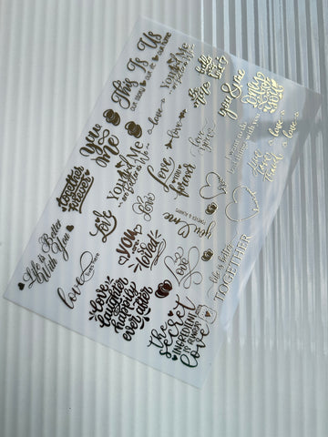 Love Metal Insert Sheet