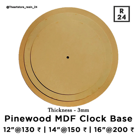 Pinewoord Clock MDF - Resin24