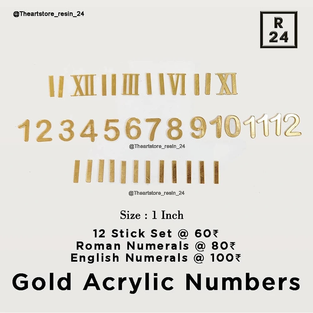 Gold Acrylic Numbers - Resin24