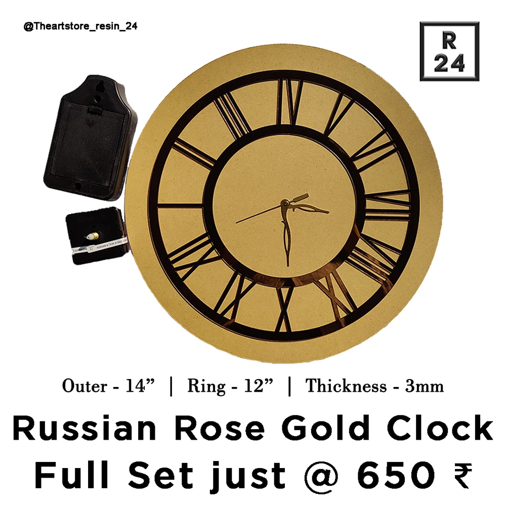 Russian Rose Gold Clock Set 2 - Resin24