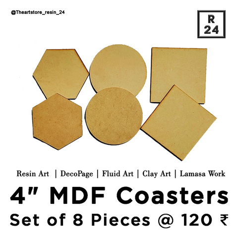 MDF Coasters Set of 8 - Resin24