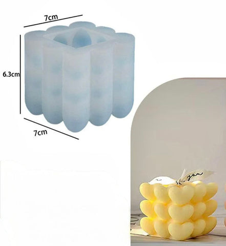 Heart Bubble Candle Mold