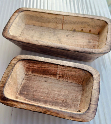 Boat Square Wooden Candles Jar
