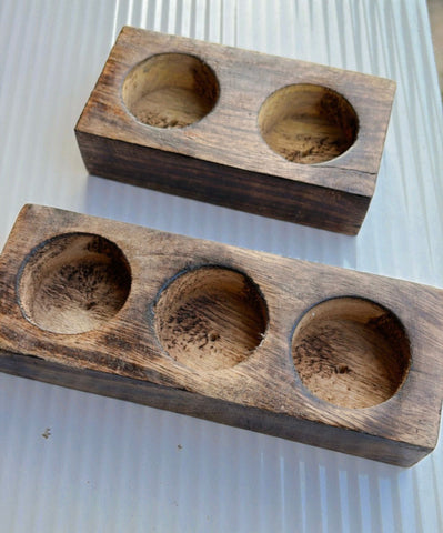 Wooden T-light Candles Jar
