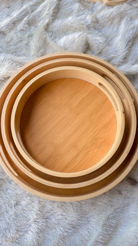 Rounded imported Wooden Tray