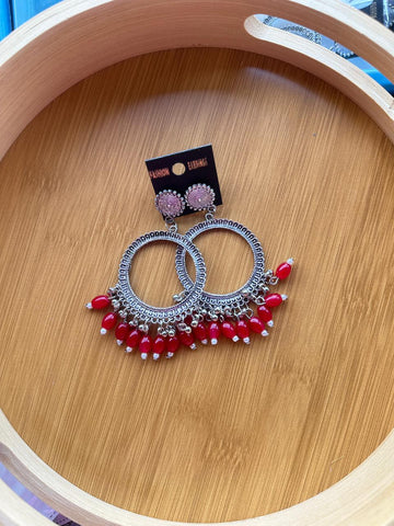 Round Red Silver Jumkha