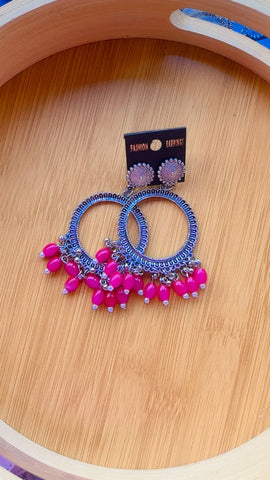 Round Pink Silver Jumkha