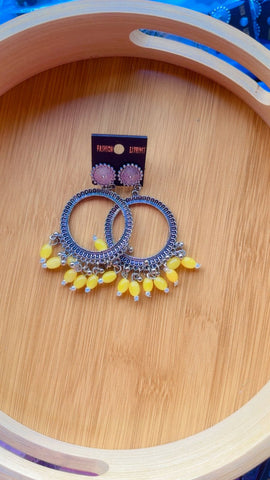 Round silver Yellow Jumkha