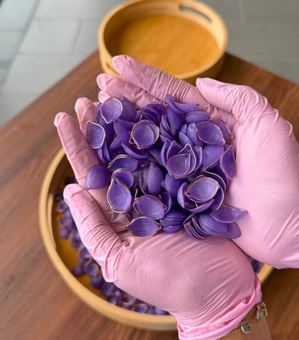3D rose petals purple