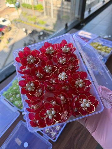 3D Flower Bunch Red