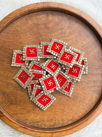 Diamond Red Swastik